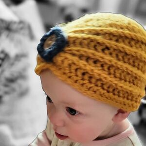 Hand Knitted Turban Style Baby Winter Cap